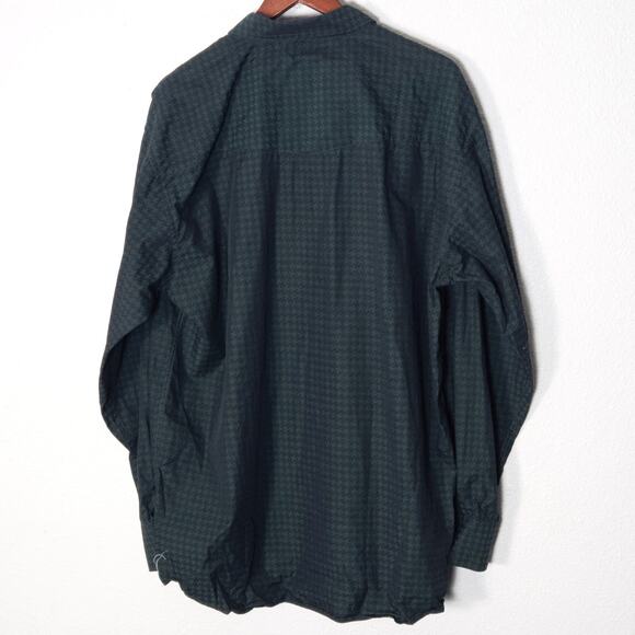 Resistol Men's Button Down Shirt Green Micro Houndstooth XL Heritage Western - Picture 2 of 7